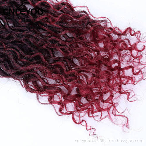 River Faux Locs Hair Red 18 Inch Factory Synthetic Goddess Faux Locs Crochet Braiding Hair Extension